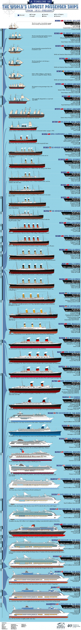 The Largest Passenger Ships in the World Since 1831 - Chartistry