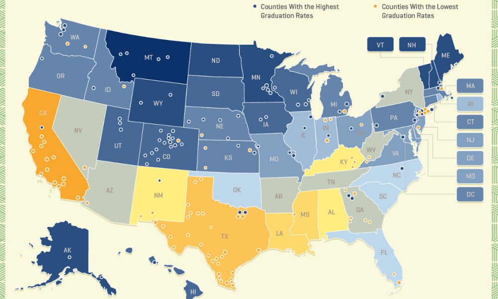 Where In The U S Have The Highest and Lowest High School Graduation 