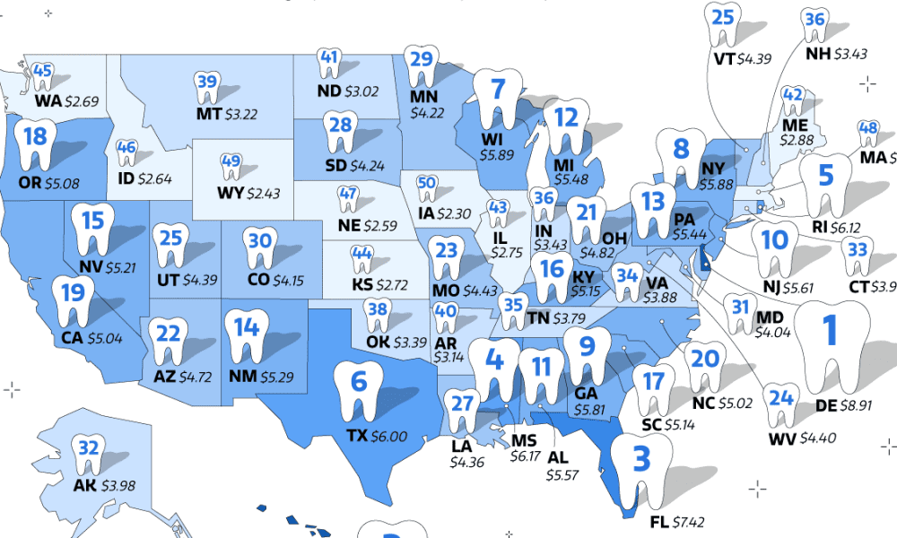 How Much Kids Get per Tooth from the Tooth Fairy in Every State ...
