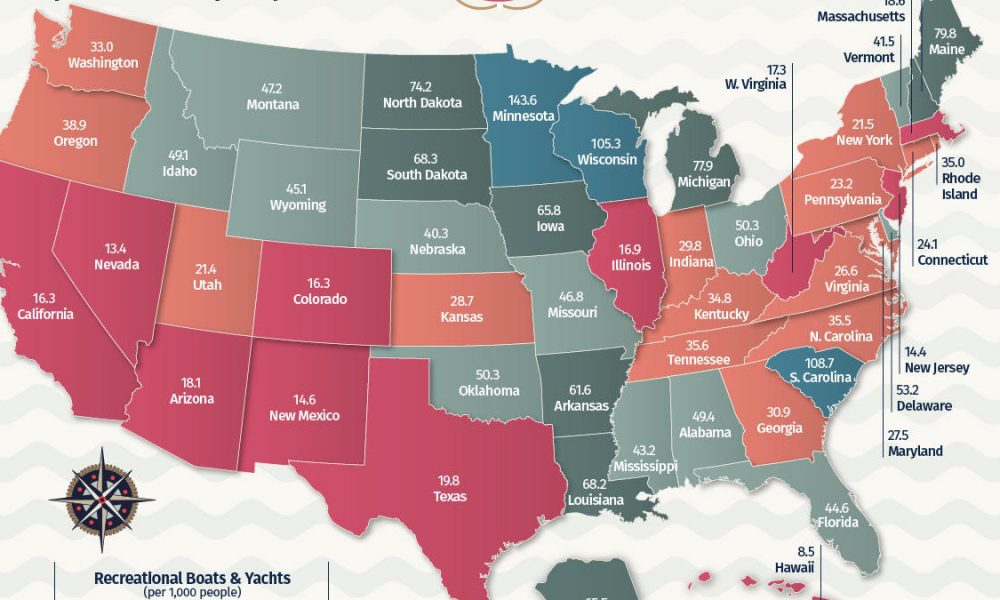 Which State Has The Highest and the Lowest Rate of Boat Ownership ...