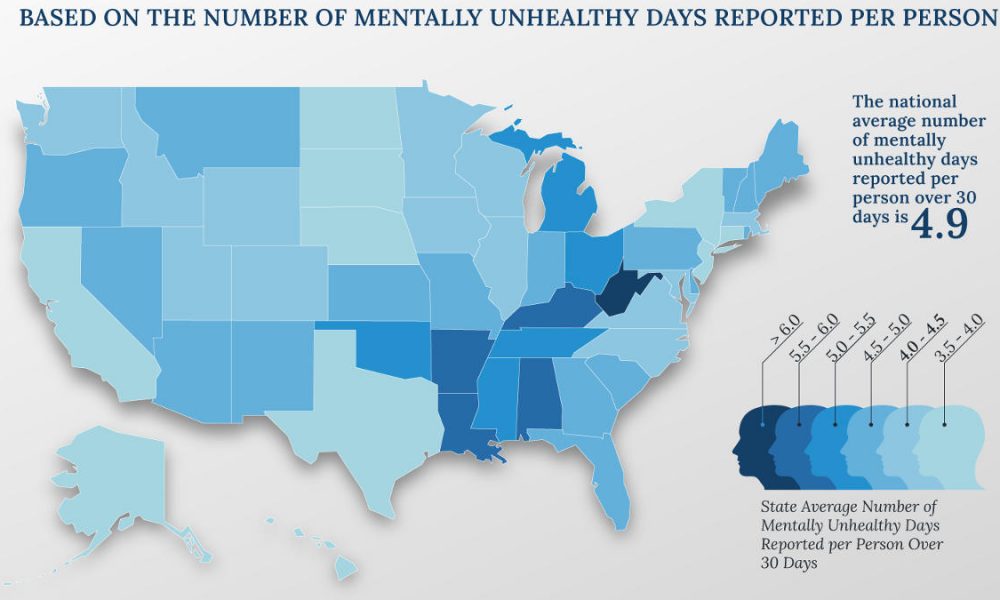 The Places in the United States With the Worst Mental Health, Mapped